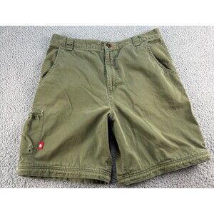 The North Face Canvas Hiking Shorts Men Size 34 Green Rust Outdoor Vintage *READ